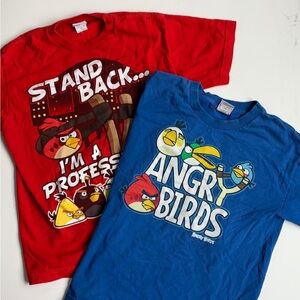ANGRY BIRDS Kids T-shirt Bundle of 2 Unisex Size Medium